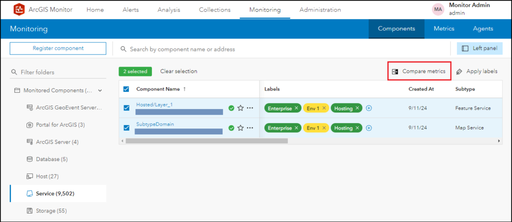 Image of ArcGIS Monitor Interface