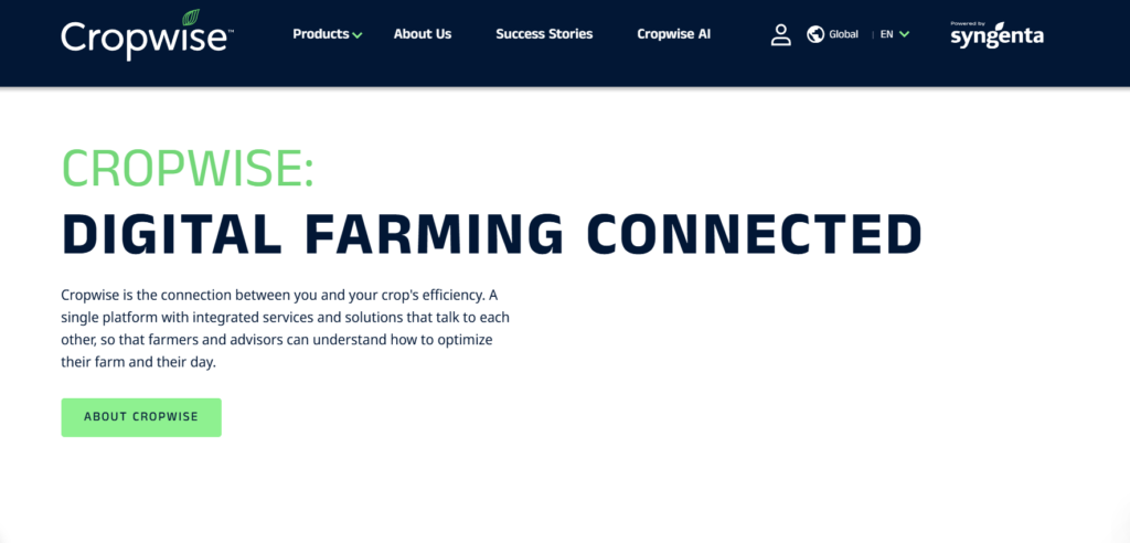 Showing website's overview of https://www.cropwise.com/