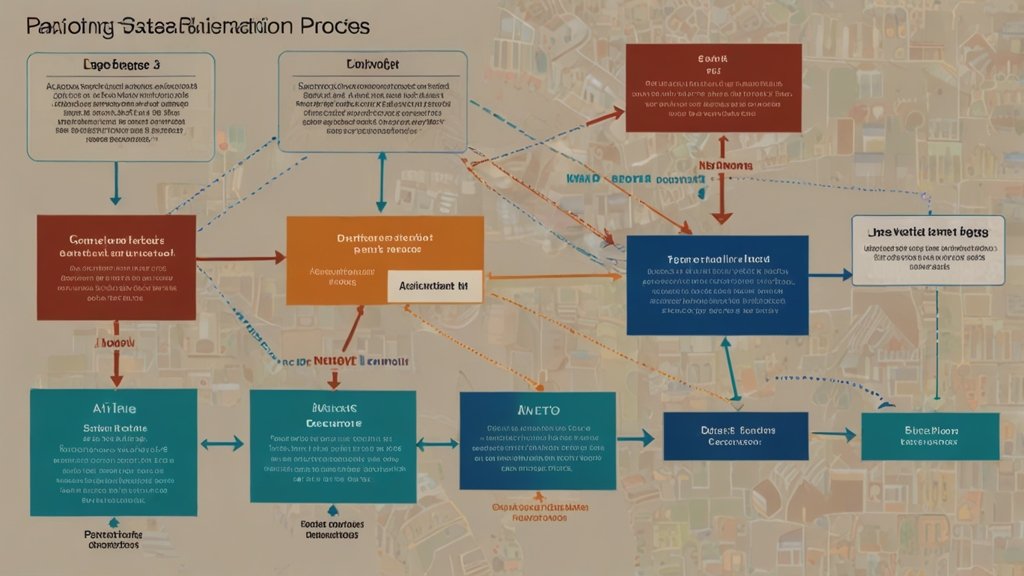 A flowchart showing the step-by-step land use classification process, from data collection to exporting results.