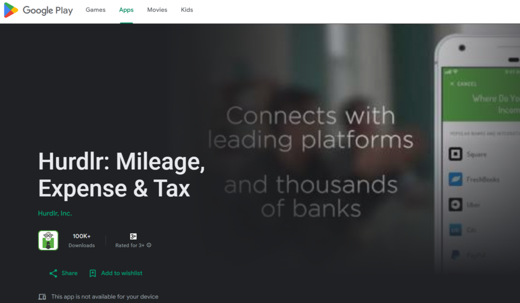 Screenshot of Hurdlr app interface of Google Play Store